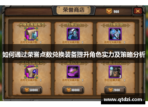 如何通过荣誉点数兑换装备提升角色实力及策略分析